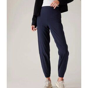 Athleta Navy Blue Brooklyn Jogger Pant Women's 14 Travel Commute Elastic Waist
